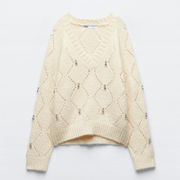 Zara Knit Embellished Sweater - Picture 2 of 2